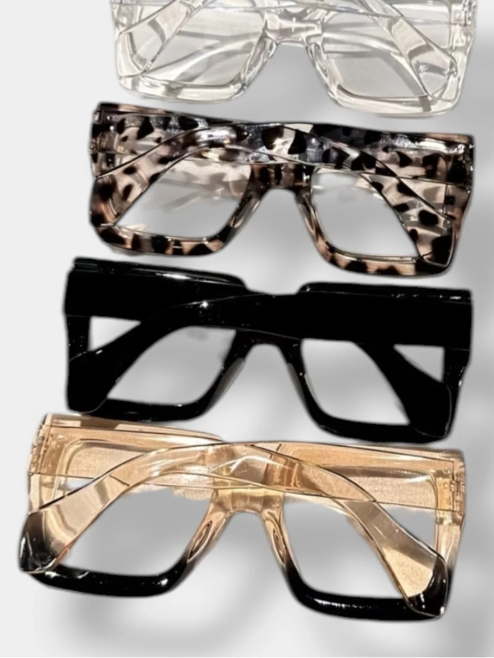 Oversized Square Sunglasses - Choice of Black, Clear, Leopard or Yellow/Blk - Picture 2 of 7